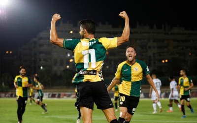 Néstor i Édgar, celebrant el gol contra la 'Cultu' | CE Sabadell